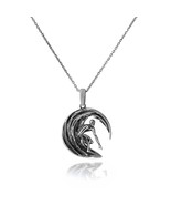 925 Sterling Silver Wave Surfer Pendant Solid Back Oxidized Unisex Ocean... - $1,860.75 MXN+