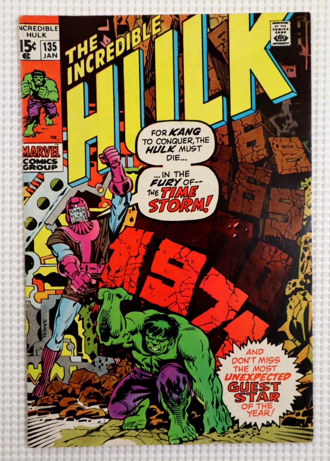 1970 Incredible Hulk 135, Kang:70s Trimpe Silver Age Marvel comic book/Mid Grade - $46.25
