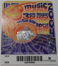 2004 Music Midtown Atlanta Festival 3 day Plasticised Pass NM Foo Fighters Mud - £7.79 GBP