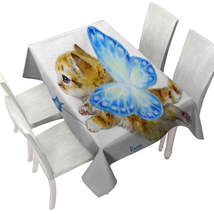 Fun Cats Cute Blue Fairy Kitten Tablecloth - $51.95 CAD+