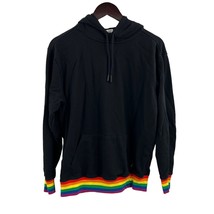 Tomboy X Black Hoodie Sweatshirt Rainbow Trim Size Small - £36.96 GBP