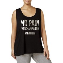 Ideology Women Plus Black Metallic Bridal Party Tank Top 3XL No Pain Champagne - £9.47 GBP