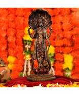 Lord Vishnu Idol Satue stehend auf Lotusblume Narayana Murti 30 x 11,4 c... - £40.53 GBP