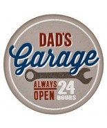 Dad&#39;s Garage Always Open 24 hours 4 3/4&quot; Magnet Sign Fathers Day Free Sh... - £5.36 GBP