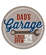 Dad&#39;s Garage Always Open 24 hours 4 3/4&quot; Magnet Sign Fathers Day Free Sh... - $6.79