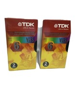 2 New Blank VHS Tapes--2 Pack, Sealed.  6 hours long TDK - £6.82 GBP