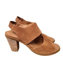 Andre Assous Womens 10 Pipa Slingback Sandals Brown Suede Peep Toe Shoes - $18.56