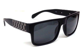 Matte Black Gun Metal Watch Band Square Sunglasses Link Chain Retro Hip Hop Vtg - £6.79 GBP
