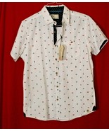 FREE PLANET BUTTON UP SHIRT MENS M TROPICAL PINEAPPLE PALM TREE SUN GLAS... - $19.51 CAD