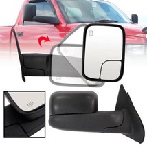 Pair Power Heated Flip-Up Tow Mirrors for 02-08 Dodge Ram 1500 03-09 2500 3500 - £109.29 GBP