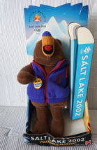 Vintage Official Salt Lake City 2002 Olympic Mascot Coal Plush Bear Bendable NEW - £21.87 GBP