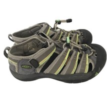 KEEN Youth Sandals Gray Green NEWPORT H2 Hiking Waterproof Slip On Kids Shoes 3 - £12.81 GBP