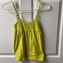 Faded Glory  Top Girls S  Green Beaded Sparkly Spaghetti Strap Chartreuse - £4.34 GBP