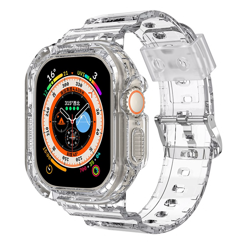 Primary image for Sport Clear Band Case for Apple Watch Series 8 49Mm Ultra Transparent Armor Sili