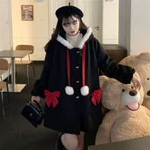  woolen coat women s autumn and winter 2022 new hooded mid length thickened woolen coat thumb200