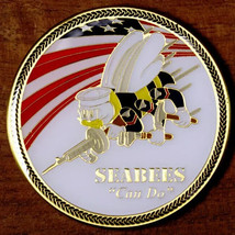 Navy Seabees Can Do We Build We Fight Flag 1.75&quot; Challenge Coin - £29.86 GBP