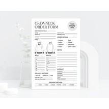 Crewneck Order Form | Order Form Template | Craft Order | Printable Orde... - $2.96
