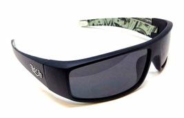 Locs Slim Rectangular Cash Money Print Wrap Around Sunglasses (Matte Black Frame - £10.92 GBP