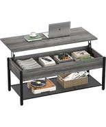 Homieasy Coffee Table, Lift Top Coffee Table with Storage Shelf and Hidden - £102.25 GBP