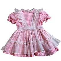 Sears Vintage Winnie the Pooh 4T Pink/White Pinafore Party Pageant 1970s Dress - £115.10 GBP
