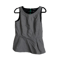 White House Black Market Womens Sleeveless Peplum Top Sz 12 B&amp;W Mod Check Lined - £14.89 GBP