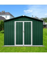 8x10 Metal Garden Sheds | Outdoor Storage | Durable Green &amp; White - $8,644.48 MXN