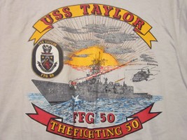 Nwt - Uss Taylor Ffg 50 The Fighting Fifty Adult M Gray Short Sleeve Tee - £15.71 GBP