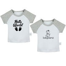Hello World Pregnancy Announcement T-shirt Newborn Infant Baby Graphic Tee Top - £15.73 GBP