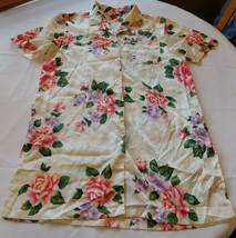 Kathryn Sleepwear Women&#39;s Ladies Short Sleeve Sleep Shirt Satin Floral S... - £14.35 GBP