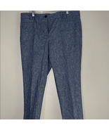 Ann Taylor Blue Linen Blend Pants Classic Straight-Leg - $527.59 MXN