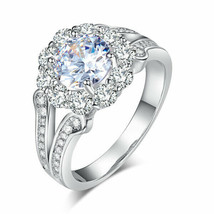 Vintage Style Art Deco 1.25Ct Round Cut Diamond Wedding Ring 14k White Gold Over - £81.74 GBP