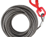 VEVOR Fiber Core Winch Cable 3/8&quot; x 100&#39; Wire Rope Self Locking Swivel Hook - £78.28 GBP