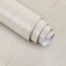 Ekmxmax White Wood Grain Wallpaper, Maple Faux Wood Texture Contact, Cabinet - £29.09 GBP