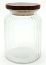 Glass Ribbed Candy Jar 32fl oz with Airtight Lid Collectible Decorative ... - $16.69