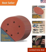 Durable 75PK Hook &amp; Loop Sanding Discs - 6 Inch, 40/60/80 Grit for Wood ... - $612.80 MXN