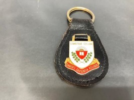 Vintage Promo Keyring Standstead College Black Leather Keychain Ancien Porte-Clé - £7.79 GBP