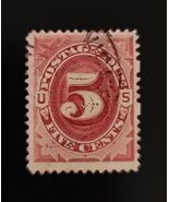 1891 5c Postage Due, Bright Claret Scott J25 Used F/VF - $109.88 MXN