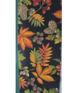 Fabric Red Rooster Runner 25&quot; x 7&quot; Fall Leaves, Pine Cones &amp; Blackberrie... - $5.00