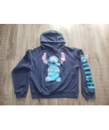 Disney Sweater Lilo &amp; Stitch Medium Blue Hoodie Sweatshirt Pullover Casual - $12.86