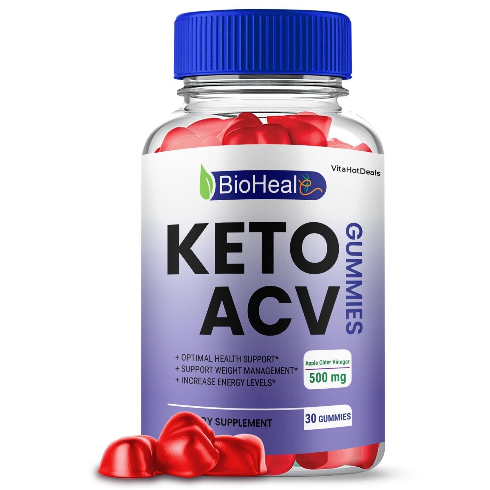 1 Pack BioHeal Keto ACV Gummies Apple Cider Vinegar Max Strength