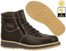 Mens Brown Work Boots Leather Slip Resistant Shock Absorbing Botas Trabajo - £52.26 GBP