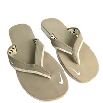 NIKE Celso Girl Women&#39;s 11 Flip Flops Sandals Thongs Beige Khaki Comfort... - $372.80 MXN