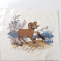 Big Horn Sheep Quilting Craft Sewing Pillow Panel 14.25&quot; x12.5&quot; Cranston Vintage - £5.52 GBP