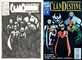 ClanDestine Preview #1 Alan Davis Signed Original Cover Art Prelim Marvel Comics - £316.53 GBP
