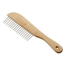 Pet Grooming "Ultimate"UTILITY COMB Wood Handle Steel Long Pin Dog Cat H... - $11.99