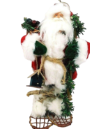 Snow Shoe Santa Clause Basket Of Berries Ornament W/Bird House 8 1/2&quot; Tall - $279.86 MXN