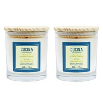 Cucina Sea Salt &amp; Amalfi Lemon Perfumed Plant Based Wax Candle 7.7 Oz - 2 Pack - £27.51 GBP