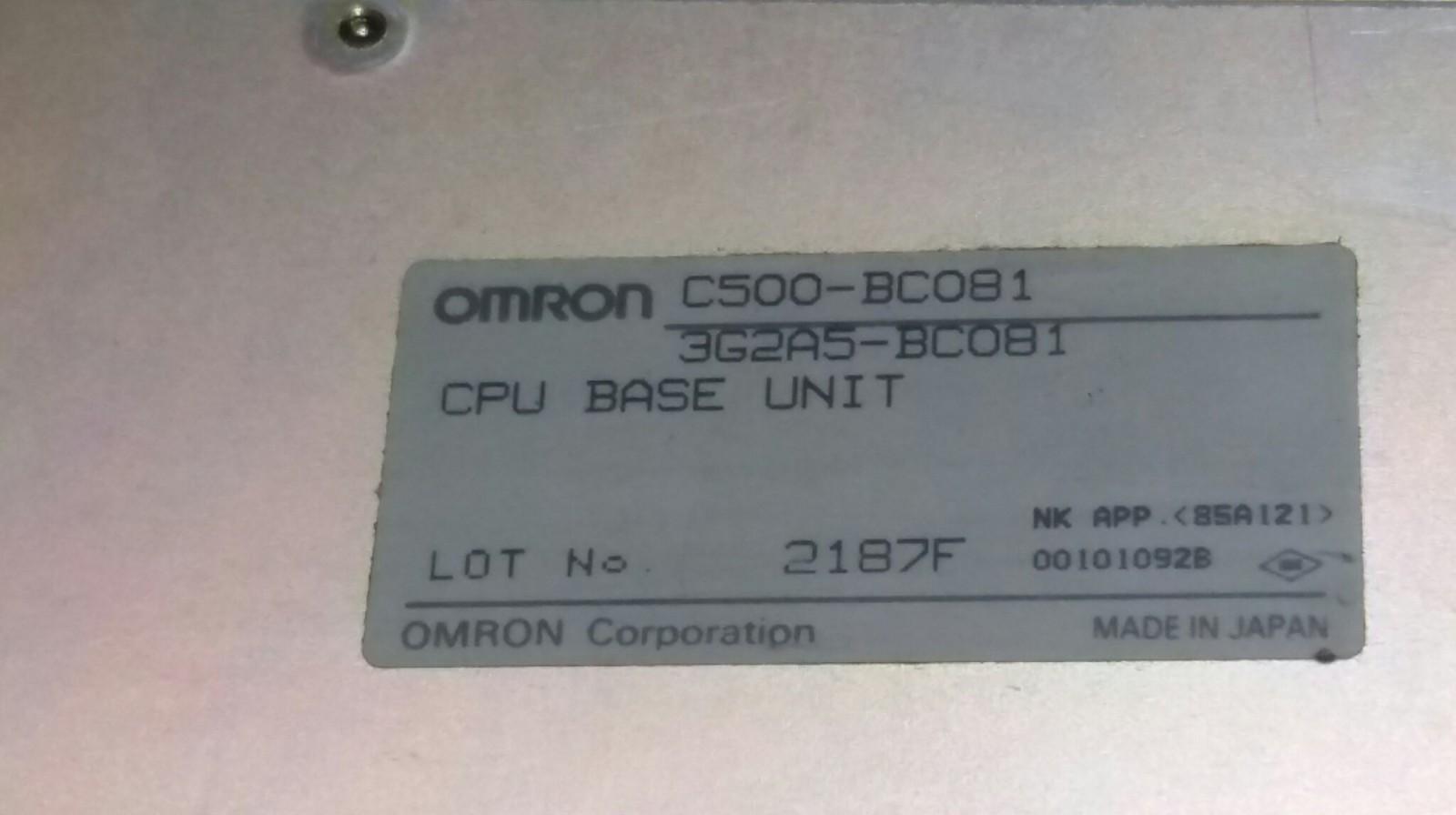 Omron C500-BC081 3G2A5-BC081 CPU Base Rack  - $53.60