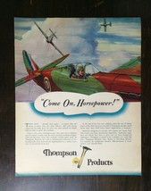Vintage 1941 Thompson Products  WWII War Plane Full Page Original Ad - £5.20 GBP