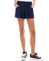MSRP $24 Be Bop Juniors&#39; Solid Pom Pom Shorts Navy Size XS - £5.35 GBP